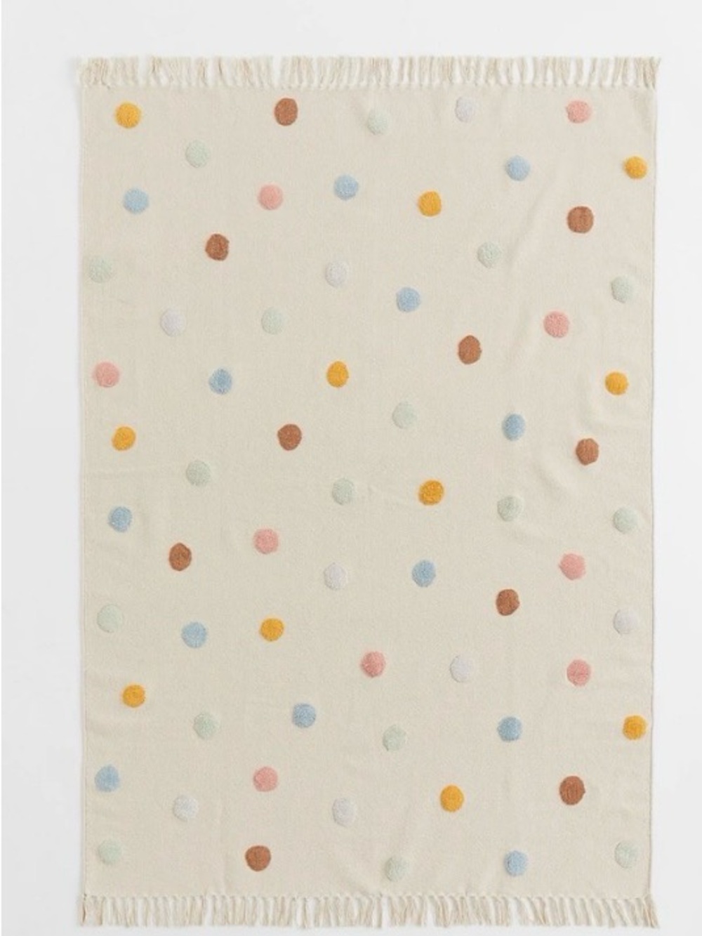 H&M Home Tufted Cotton Rug 55” x 79” Multicolour Pom Pom Boho